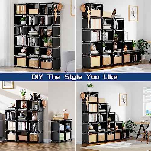 Mavivegue Bookcase, 18-Cube Extra Large Book Shelf, DIY Cube Storage