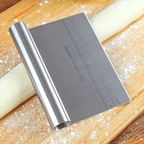 CoguZed 2 Pack Stainless Steel Pastry and Dough Cutter/Scraper/Knife