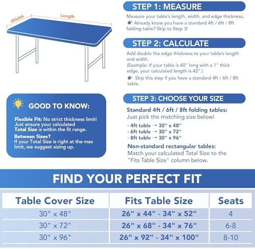 Fitted Tablecloth for 6 Foot Rectangle Tables-Black Picnic Table