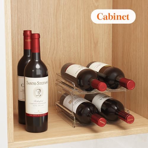 Lifewit Stackable Wine Rack for Cabinet, Plastic Refrigerator Wine