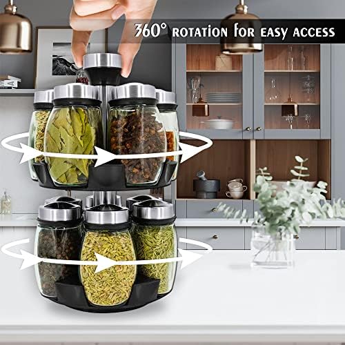 Revolving Spice Rack Organizer Countertop, Spinning Spice Storage Rack