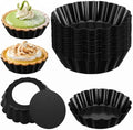 24 Pcs Mini Tart Pans, 3 Inch Tart Pan with Removable Bottom Nonstick