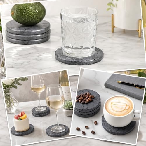 Diatomaceous Earth Coasters Set of 4,Cool Absorbent Quick-Dry Drink