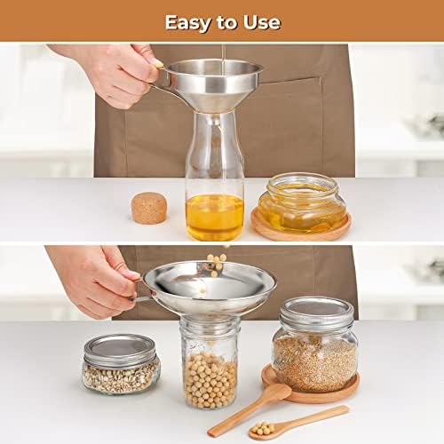 Pisol Stainless Steel Funnel Set for Mason Jars and Bottles with