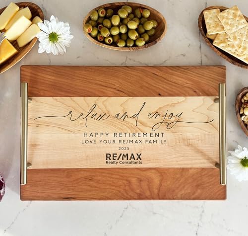 Relax and Enjoy Personalized Retirement Serving Tray | Custom Gift for