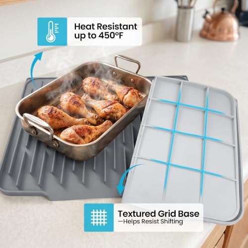 Foldable Silicone Dish Drying Mat for Kitchen Counter & Sink - Quick