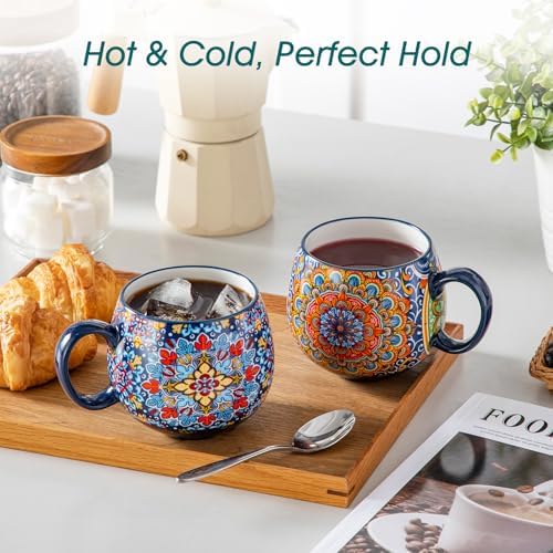 vancasso Coffee Mugs Set of 6, 18oz Ceramic Coffee Cups, Colorful