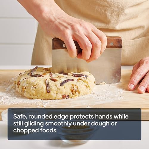 Misen Stainless Steel Bench Scraper - Versatile Food Scraper with