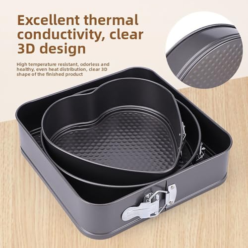 3pcs Set Detachable Cheesecake Mold Metallic Carbon Steel Leakproof