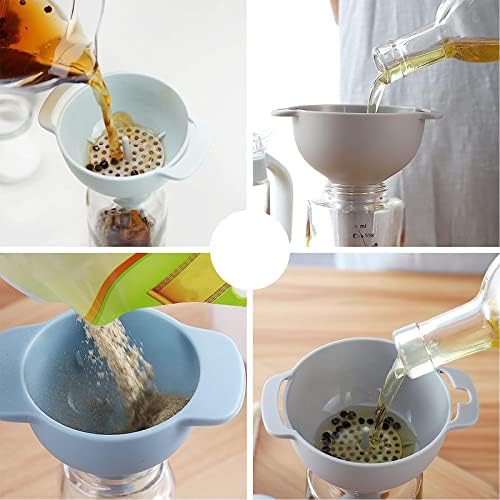 Kitchen Funnel Set, Food Grade Plastic Funnels with Detachable