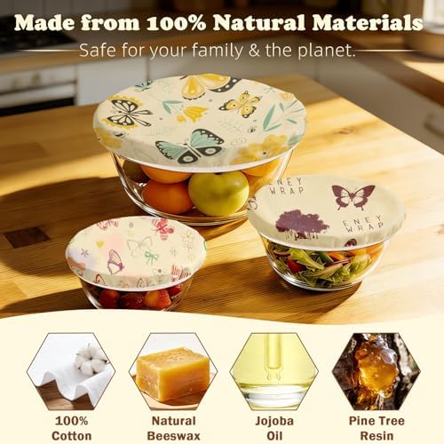 Reusable Beeswax Bowl Covers for Bread Proofing & Food Storage