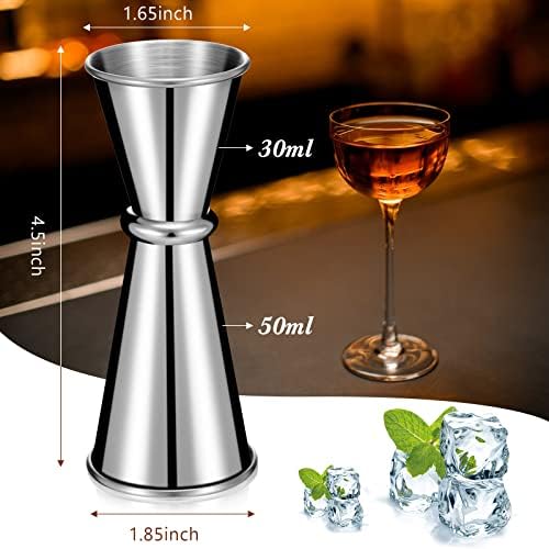 Yinkin 9 Pcs Jigger Bartending Cocktail 2 oz 1 oz Japanese Double