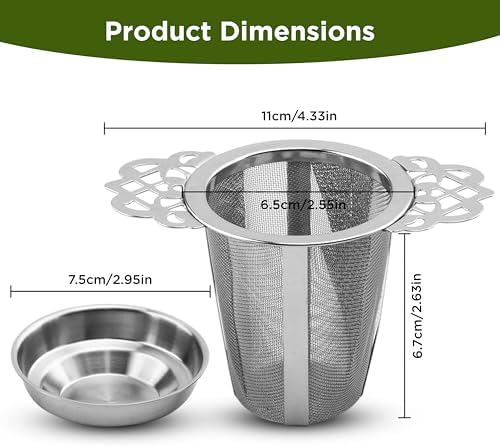 Stainless Steel Tea Infusers Set of 2 – Fine Mesh SUS 304 Loose Leaf