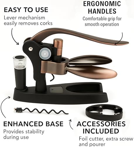 Wine Opener – Durable Bottle Opener with Corkscrew – Manual Wine