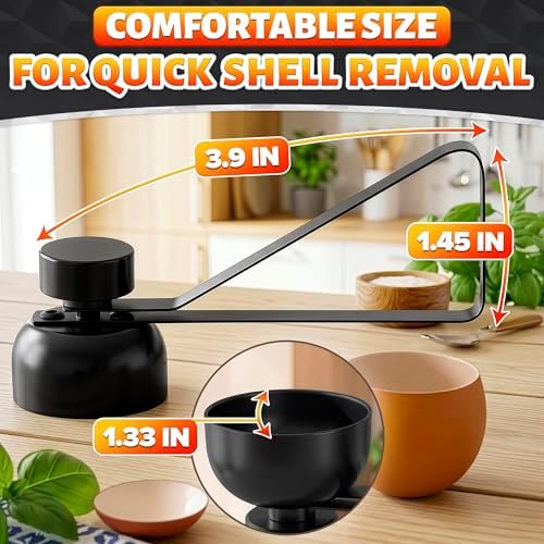 Egg Cracker Tool for Raw Eggs, Pull-and-Release Topper (Black)