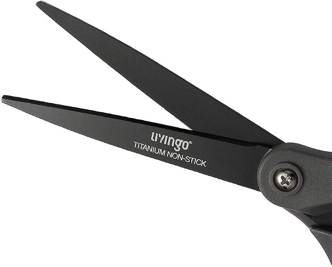 LIVINGO 2 Pack 8" Titanium Non-Stick Scissors, Professional Stainless Steel - Image 3