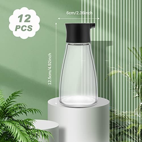 Yinder 12 Pcs Soy Sauce Dispenser Bottles, Glass Bottles with Lid