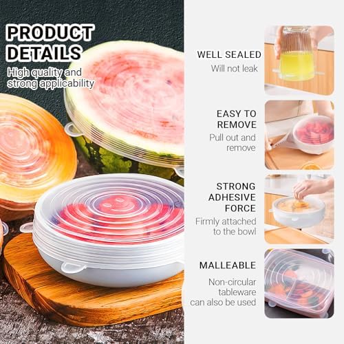 4 Pack 4.5in Reusable Silicone Stretch Lids