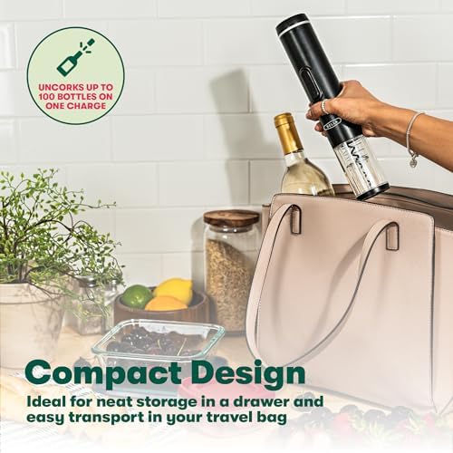 bella Electric Wine Opener, Automatic Bottle Opener, Black