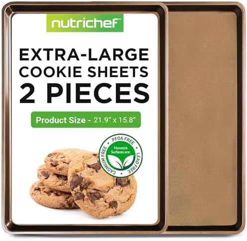 NutriChef Nonstick Extra Large Baking Sheets – 22 x 16 Inch Mega