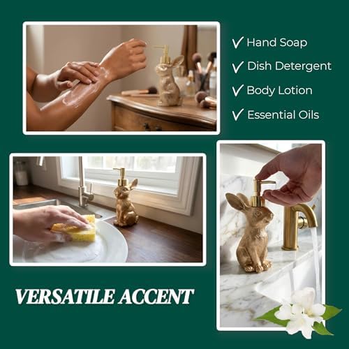 Gold Bunny Soap Dispenser, 8oz