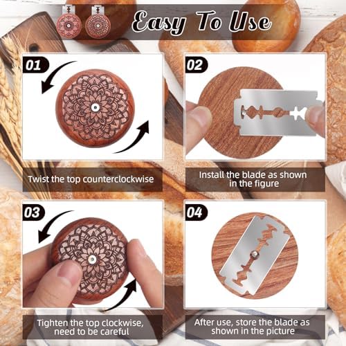 Windspeed 2+20 Pcs Wooden Bread Scoring Tool, Best Bread Lame Cutter