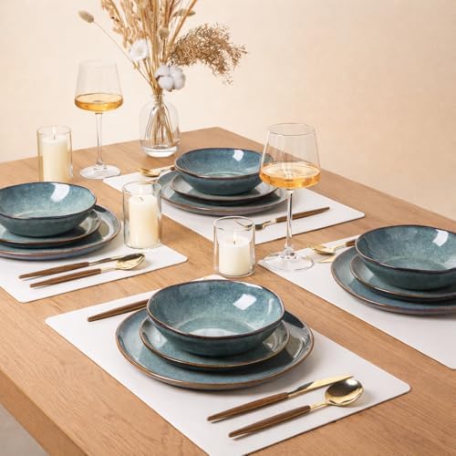AmorArc Ceramic Dinnerware Sets for 8, 24Pcs Plates and Bowls Sets Dishes
