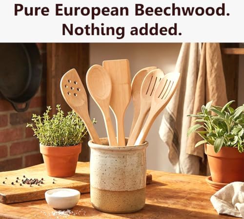 ECOSALL 6 Healthy Wooden Spoons For Cooking – Safe & Reliable Kitchen