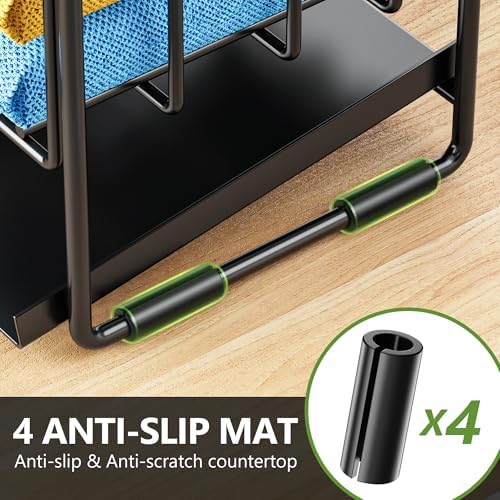 Cisily 2-Tier Kitchen Sink Caddy Rack, Dish Brush Holder