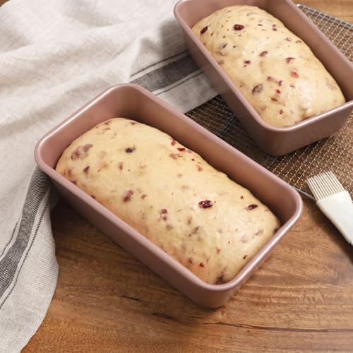 Elsjoy 4 Pack 9.5 x 5.5 Inch Non-Stick Loaf Pans for Baking Bread