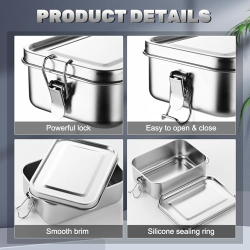 Umigy 4 Pcs Stainless Steel Food Containers