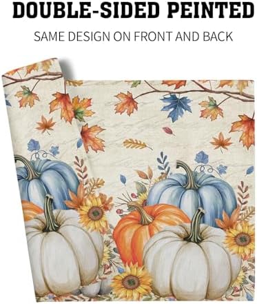 Kawani Fall Pumpkin Maple Leaf Placemats Set of 4 Vintage Autumn