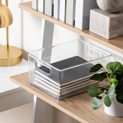 iDesign 4-Piece Plastic Organizer Bin Set, Clear