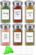 ComSaf Glass Spice Jars with Shaker Lids 4 oz 6 Pack Square