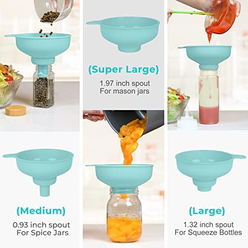 Wide Mouth Kitchen Funnel, Pisol Food Grade Plastic Cooking Canning