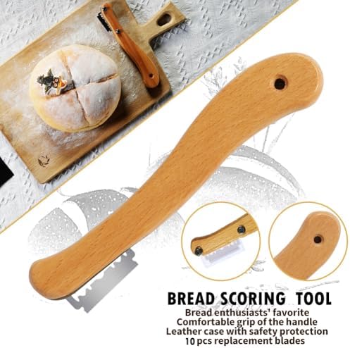 Bread Making Tools and Supplies - Set of 3 - Danish Dough Whisk and