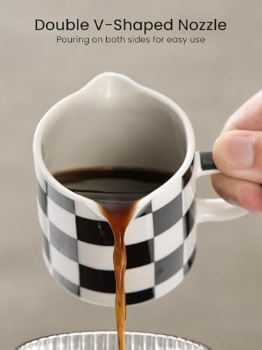 ABRUTY Espresso Cups, 5 OZ Ceramic Double Spouts Cups, Espresso Shot