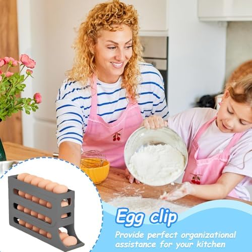 4-Tier Egg Dispenser for Refrigerator, 30-Egg