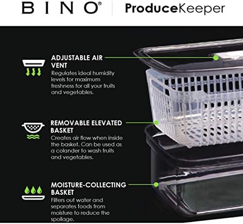 BINO Produce Saver, 23.7 Cup Fridge Storage Container