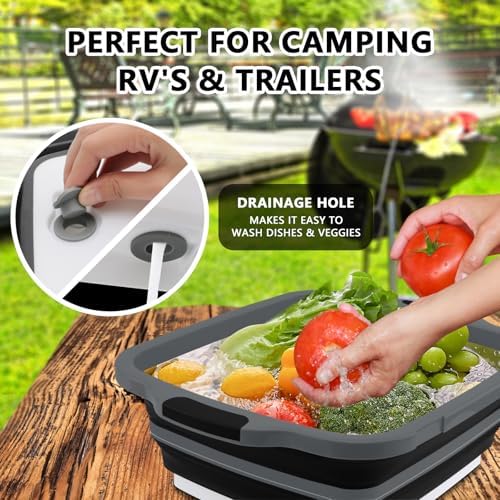 2-Pack XL Collapsible BBQ Prep Tub with Lid (4.22 Gal / 16L)