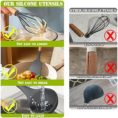 Umite Chef 36pcs Silicone Kitchen Cooking Utensils with Holder, Heat