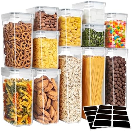 MR.SIGA 12 Pack Airtight Food Storage Container Set for Pantry Organization
