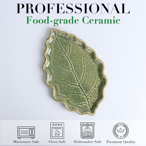 Ceramic Spoon Rest for Stove Top Cute Leaf Spoon Rest for Kitchen