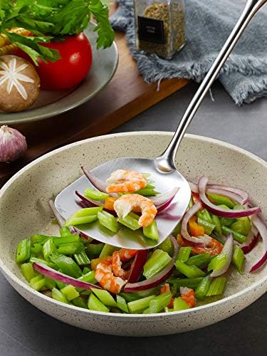 Long Handle Wok Spatula, 18/10 Stainless Steel Wok Utensil