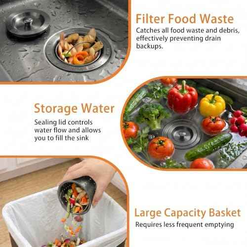 Kitchen Sink Drain 3-1/2 Inch,Kitchen Drain Assembly Kit with