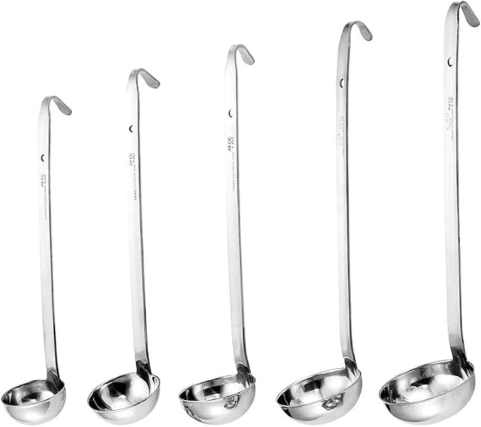 Stainless Steel Hooked Handle Ladle Set by Odowalker