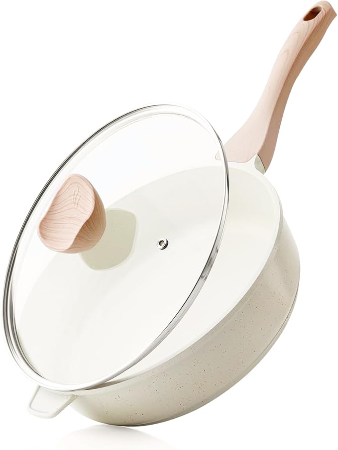 Kordisen Nonstick Ceramic Deep Frying Pan, 10 Inch Non Toxic Skillet by Kordisen