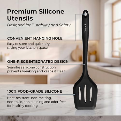 Vayvnt Kitchen Utensils Set, 10PCS Silicone Utensils Set for Cooking