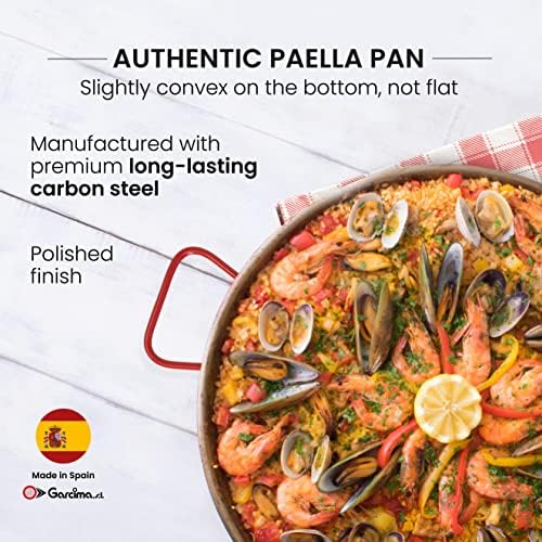 Machika Traditional Carbon Steel Skillet, Genuine Spanish Paella Pan