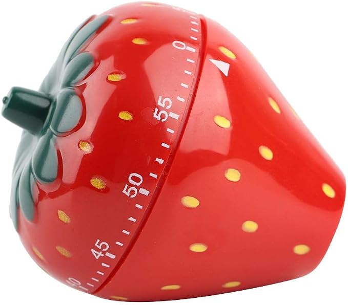 Jadeshay Kitchen Timer Strawberry Shaped, 60 Minutes Kitchen Timer Mechanical - Image 8